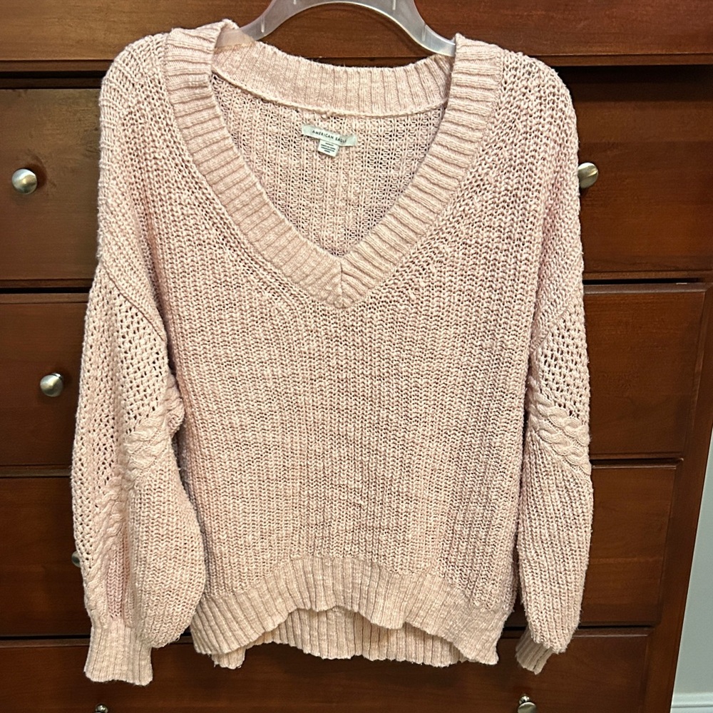 American Eagle Outfitters Blush V-Neck Sweater